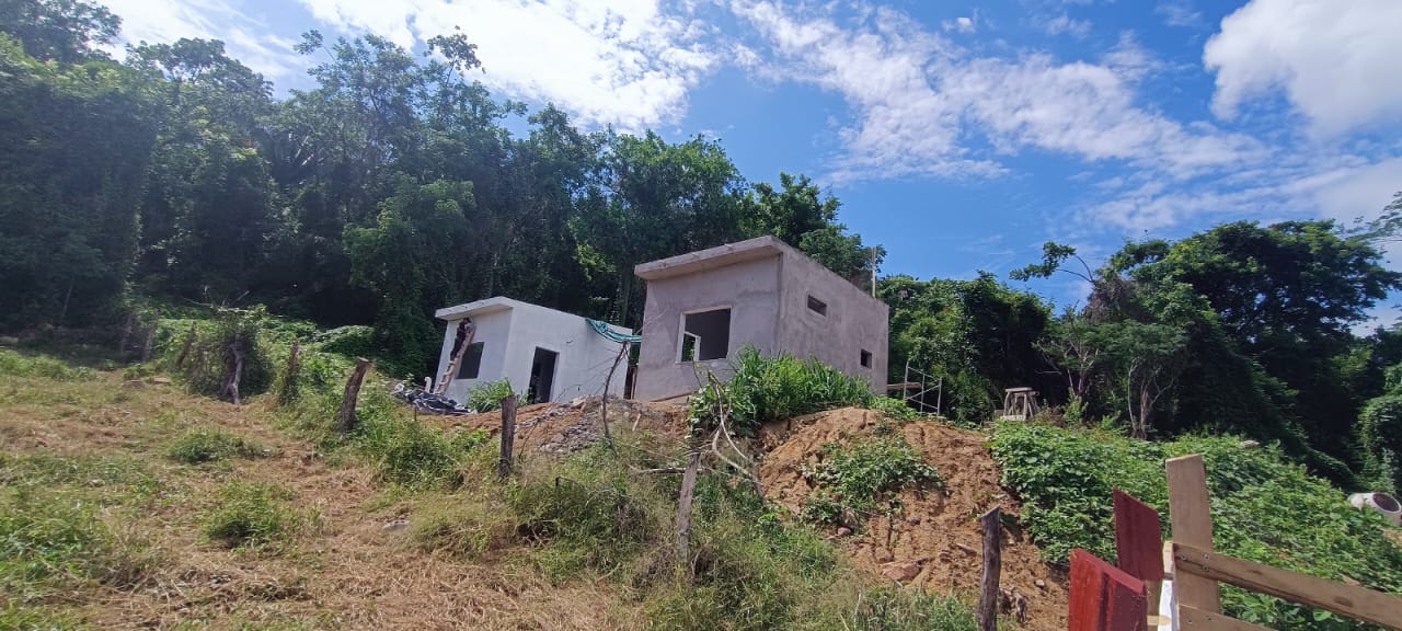 Looking at the house from the bottom of the hill.