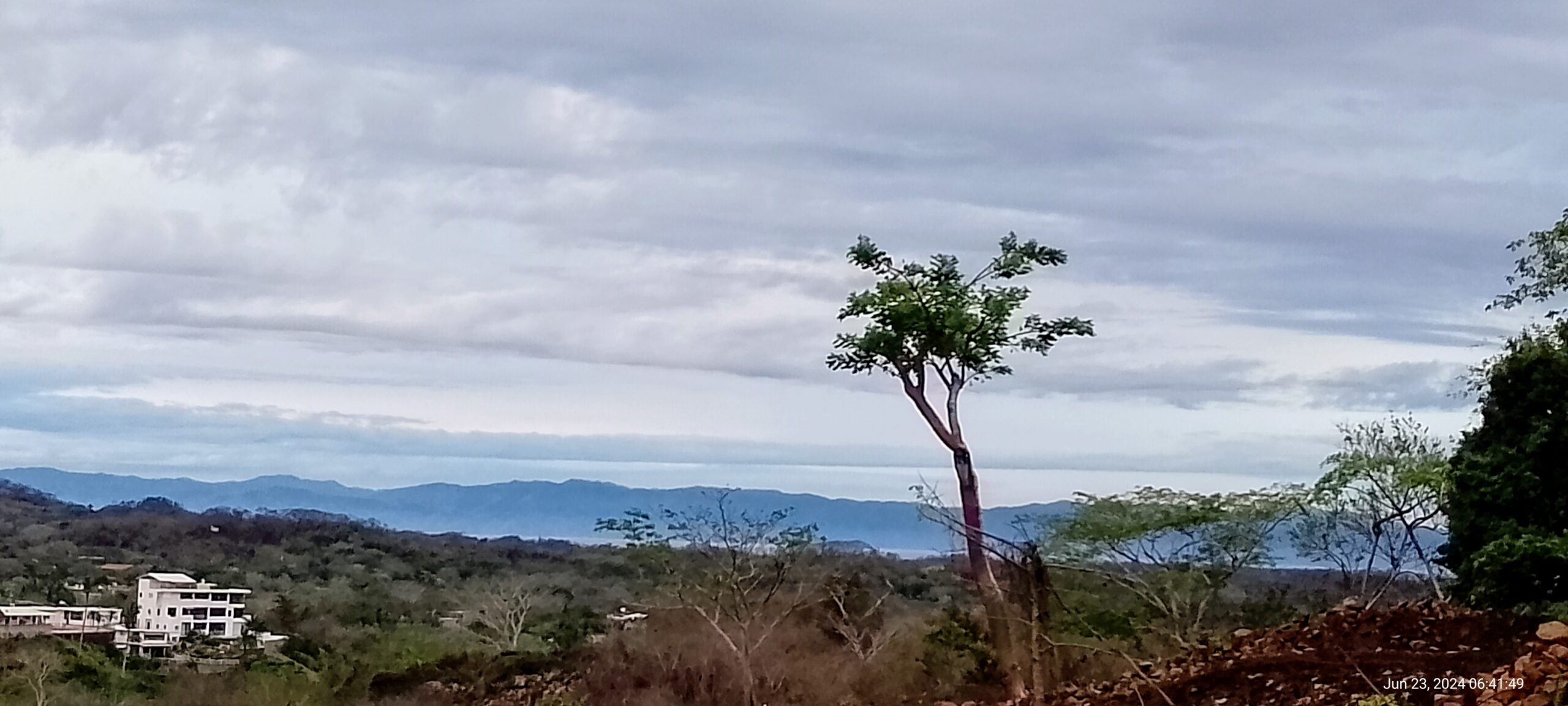 We can see the ocean on a clear day.